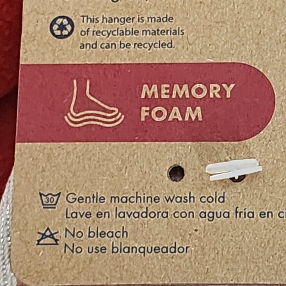 Dluxe by Dearfoams Cream Plush Rubber Soled Super Mom Memory Foam Slippers Sz S - Picture 11 of 16